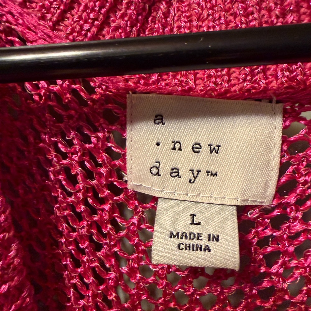 a new day Hot Pink Open-Knit Cardigan